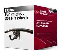 Brink Anhängerkupplung abnehmbar Kugelstange schräg unten gesteckt – Peugeot 308 III – 7‑polig ABE