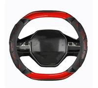 Für Peugeot 508 3008 Für GT 4008 5008 2017 2018 2019 Für E 2008 2020 2021 Auto Lenkrad Abdeckung Lenkradschoner(Schwarz Rot)