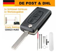 Für Peugeot Expert Citroën Jumpy Klapp Schlüssel Gehäuse 3 Tasten CE0523 HU83