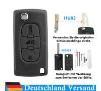 Für Peugeot Expert Citroën Jumpy Schlüssel Ersatz Gehäuse 3 Tasten CE0523 HU83