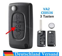 Für Peugeot Partner Tepee Funk Auto Schlüssel Gehäuse mit Batterie VA2 - CE0536