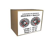 für Reifen 20x8.00-8 20x8.00-10 Schneeketten + Spanner für Rasentraktor Aufsitzmäher auch 20 x 8.00-8 20 x 8.00-10