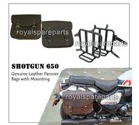 Für Royal Enfield Shotgun 650 "Rusty Brown Leder Satteltaschen Mit Halterung"