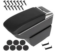 Für Skoda Fabia III 2014-2022 Mittelarmlehne Armlehne Leder Schwarz KOMPLETT SET