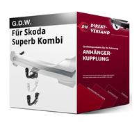 GDW Anhängerkupplung abnehmbar Kugelstange von unten gesteckt - SKODA SUPERB III Kombi