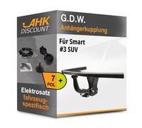 Für Smart #3 SUV 06.2023-jetzt G.D.W. Anhängerkupplung starr + 7polig E-Satz AHK