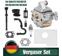 für Stihl 017 018 MS 170 MS 180 Vergaser Zündkerze Luftfilter Zündkerze Kit DHL