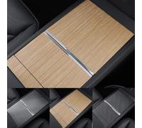 Für Tesla Model 3 2024 Kohlefaser Mittelkonsole Panel Aufkleber Folie Trim bietet Innenschutz und stilvolle Optik (Holzmaserung)