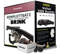 Für VOLVO V60 Kombi II Typ 225 Anhängerkupplung schwenkbar +eSatz 13pol 18- Set