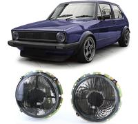 Für VW Golf 1 + Cabrio 1974-1993 Scheinwerfer LINKS RECHTS H4 Schwarz Fadenkreuz