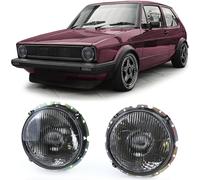 Für VW Golf 1 + Cabrio 1974-1993 Scheinwerfer LINKS RECHTS H4 Schwarz Geriffelt