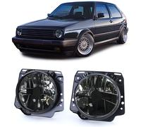 Für VW Golf 2 II 83-91 Scheinwerfer LINKS RECHTS H4 Schwarz Smoke mit Fadenkreuz
