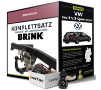 Für VW Golf 7 Sportsvan Typ AM1 Anhängerkupplung schwenkbar +eSatz 7pol 14- AHK