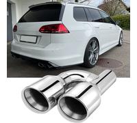 für VW GOLF 7 VII MK7 Edelstahl Doppelrohr Auspuffblende Endrohr Auspuff Blende