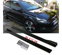 Für VW Polo 6R 86.6"/2.2m Schweller Sideskirts Seitenschweller Glanz Schwarz