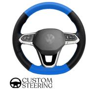 Für VW T7 2021-2026 Licht Blau & Schwarz Perforiert Leder Lenkrad Abdeckung