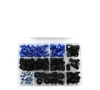 Für Y&amaha Für YZF-R6 1999-2002 Komplettes Verkleidungsschrauben-Kit Motorrad-Aluminium-Windschutzscheibenschrauben Verkleidungsclips(Blu)