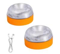 FUFRE V16 Warnleuchte Auto, 360° Warnleuchte Auto Mit Magnetfuß, IP44 Wasserdicht Rundumleuchte Akku, Mehrere Beleuchtungsmodi, Ersatz Für Warndreieck, Geeignet Für Auto, Motorrad, Wohnmobil & LKW