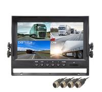 Fuhjythy 9" LCD-Auto-Monitor 4 Kanäle 4CH Quad-Split-Screen-Display Auto-Monitor 4 Split-Screen