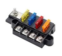 Fuhjythy Flachsicherungskasten für Auto, Boot, Marine, 4-Wege, 12-32 V, 4-Kreis-Sicherungskasten mit Abdeckung