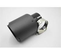 FUNFOB Auspuffblenden 1 Stücke Auto Auspuff Carbon Fiber Matt Schwarz Edelstahl Universal Auto Auspuffrohr Spitze Tailtip Auto Auspuffroh(63 IN-89MM Out)
