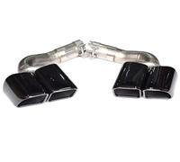 FUNFOB Auspuffblenden Für VW Für Touareg 2.0/3.0 2018-2024, Rechteckiges Upgrade, Dreischichtige, Schwarz Beschichtete Sportauspuffspitze Mit Vier Auslässen Auspuffblende(Black 6 2.0T)