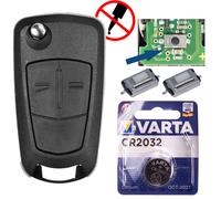 Funk Fernbedienung Gehäuse für OPEL Auto Schlüssel + Mikrotaster + Batterie