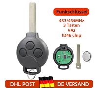 Funk Schlüssel 433MHz für Smart 451 Fortwo Coupe Cabrio 2009 2010 2011 2012 2013