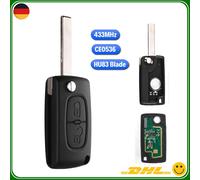 Funkschlüssel Fernbedienung 2 Tasten 433MHz ID46 Für Peugeot 207 307 308 Citroen