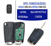 Funkschlüssel Klappschlüssel Opel Corsa D Zafira B Astra H 433 MHz 2 Tasten
