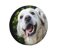 Funny Golden Retriever Reserveradabdeckung 40,6 cm (16 Zoll), wasserdicht, staubdicht, Radschutz, passend für Anhänger, Wohnmobil, SUV und viele Fahrzeuge