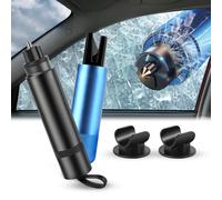 Funtery 2 Stück Safe Pro x Gurtschneider Notfallhammer, 2 In 1 Notfallhammer Auto mit Gurtschneider, Nothammer Auto mit Gurtschneider Tüv, Notfallhammer Auto für Auto und Bus(Schwarz+Blau)