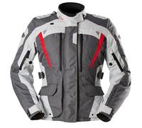 Furygan Women's Apalaches Lady Evo - Damen-Motorradjacke für alle Jahreszeiten - wasserdicht, atmungsaktiv - D3O-Protektoren - abnehmbares Thermofutter - 12 Taschen, Grau-Perl-Rot, M
