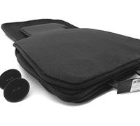 Fußmatten für 1er BMW Cbario E88 Velours Matten Set Premium Automatten in Original Qualität 4-teilig Schwarz mit Klett Teller