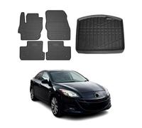 Fußmatten & Kofferraumwanne Set für Mazda 3 Stufenheck 2008-2014 Gummi TPE 5x