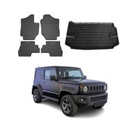 OMAC Fußmatten & Kofferraumwanne Set kompatibel mit Suzuki Jimny 2019-2025 Gummi TPE Schwarz 5X