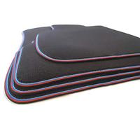 Fußmatten passend für BMW 1er E87 M1 Velours Deluxe Matten Autoteppiche in Original Qualität Velours Autoteppich 4-teilig Schwarz Rot Blau