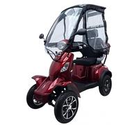 Future, 45 km/h, 60V/40Ah Lithium-Akku, 3000 Watt, Bis 100 km RW, Elektroroller, Straßenzulassung,herausnehmbarem (mit Dach, Bordeaux-Rot, 100 km (60V/40Ah))