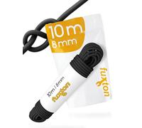 fuxton® Gummiseil (8mm x 10m), Expanderseil, Gummileine, Bungee Cord Marine, Spanngummi Meterware, schwarz