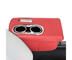 Fyrdyn Auto-Armlehnenkissen, Auto-Armlehnen, mit Seitentasche, dicke Erhöhung, Matte, Getränkehalter, Taschentuchbox für SUV, Anhänger, Fahrer