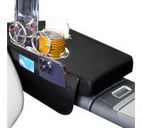 Fyrdyn Auto-Armlehnenpolster - Auto-Armlehnen - mit Seitentasche, Dicke Erhöhung, Matte, Getränkehalter, Taschentuchbox für SUV, Anhänger, Fahrer