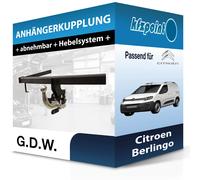GDW Anhängerkupplung abnehmbar Kugelstange von hinten gesteckt - CITROËN BERLINGO