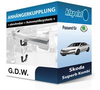 GDW Anhängerkupplung abnehmbar Kugelstange von unten gesteckt - SKODA SUPERB III Kombi