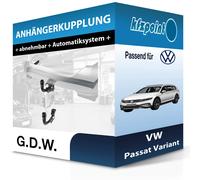 GDW Anhängerkupplung abnehmbar Kugelstange von unten gesteckt - SKODA SUPERB III Kombi