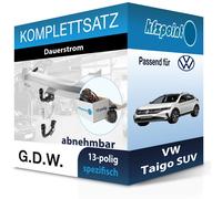 G.D.W. Anhängekupplung abnehmbar und ECS E-Satz 13polig für VW Taigo SUV 21- neu