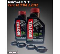 Gabel Simmerringe und Staubkappen + Gabelöl Motul 15W für KTM 125 LC2 2T