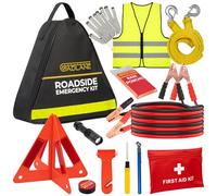 GADLANE Auto Panne Notfall Kit - Großes Auto Notfallset am Straßenrand mit Warndreieck, Starthilfekabel, Abschleppseil, Erste-Hilfe-Set