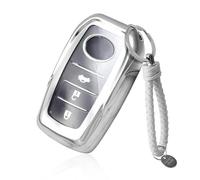 GAFAT Kompatibel mit Toyota C-HR 2024 2025 2026/ Yaris Yaris Cross 2020-2026 Schlüssel Hülle, Schlüsselhülle, Schlüsselgehäuse, TPU Kieselgel, Neu CHR 2025 Zubehör (Silber)