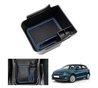 GAFAT Kompatibel mit VW Polo MK6/ Taigo/Nivus 2018-2025 2026 Mittelkonsole Aufbewahrungsbox, Polo 2024 Armlehne Organizer Tray Handschuhfach, Taigo Zubehör (Blau)