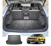 GAFAT Kompatibel mit VW T-ROC 2017-2024 2025 Kofferraummatte, Leicht zu Falten, TPE Allwetter-Kofferraumwanne, Original T-R0C Zubehör 3D-Scan Hohe Kante Multifunktion [Oberer Ladeboden]